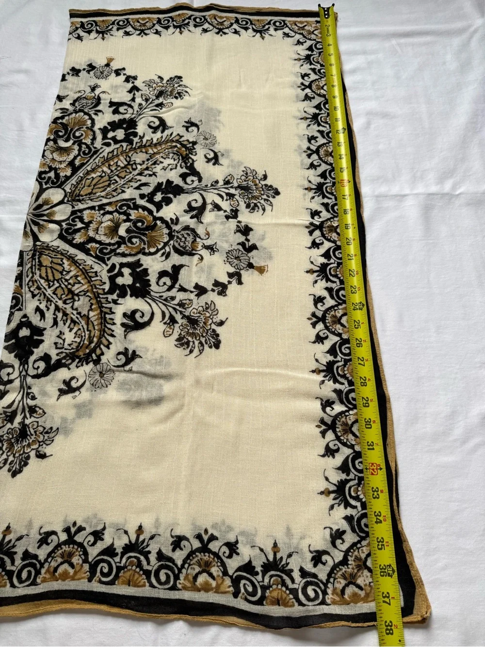 J. Jill Cream, Black & Gold Floral Headscarf
